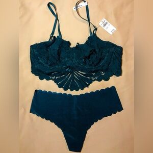 BNWT Aerie 34B bralette Victoria secret panty size M